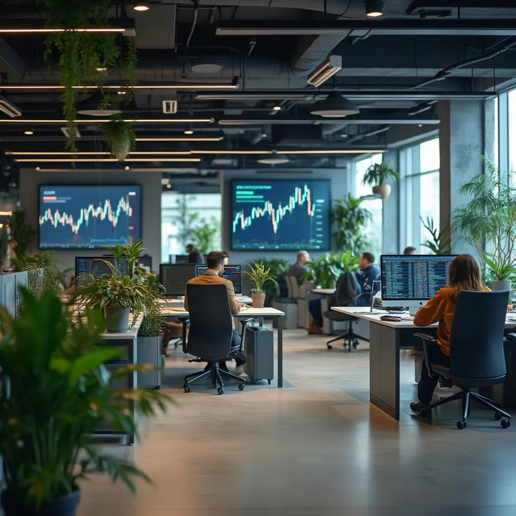 Espace de travail moderne et collaboratif chez FinancIA France