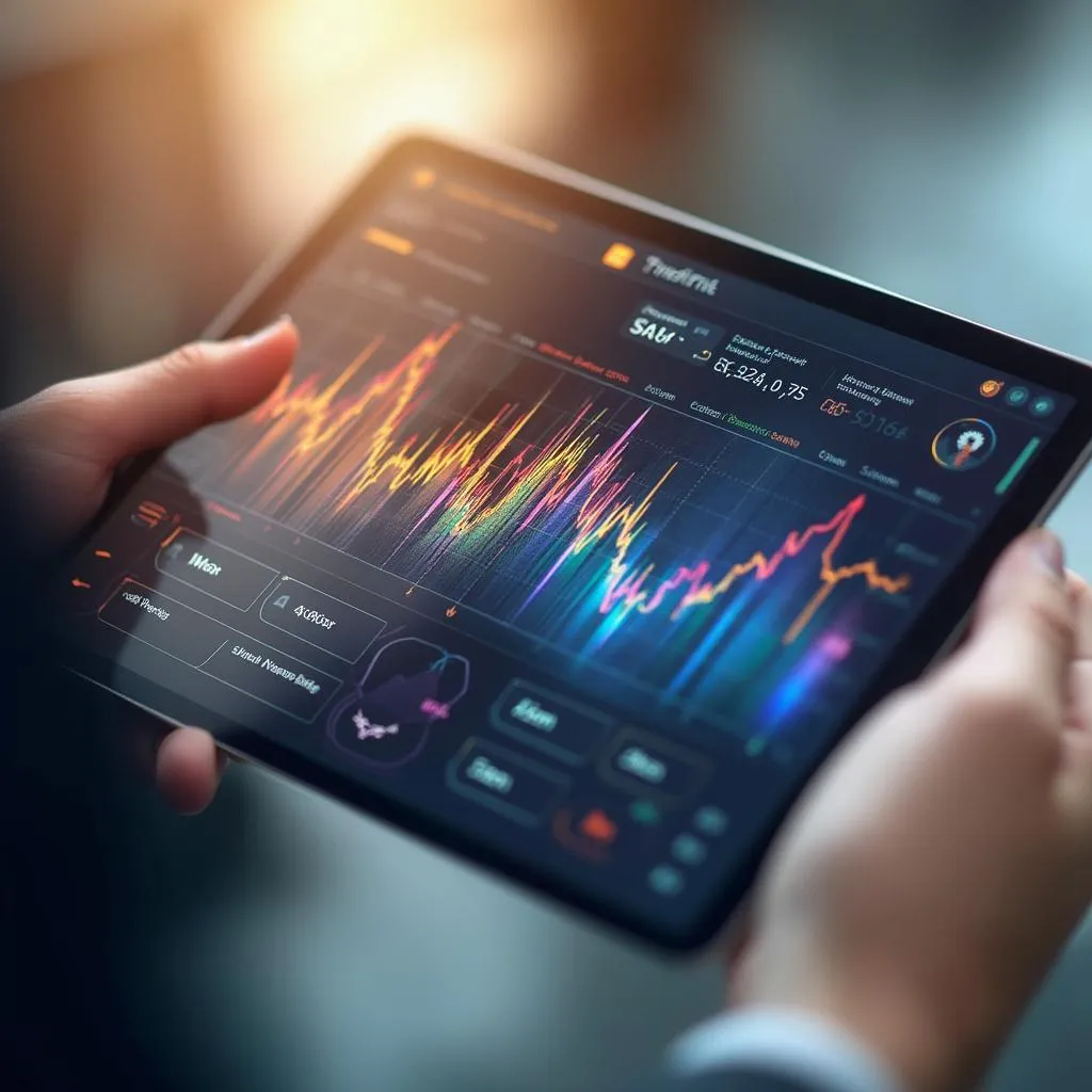 Tablette affichant l'interface intuitive de l'application FinancIA