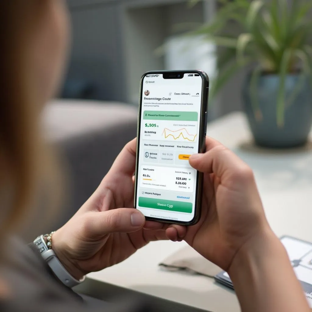 Utilisateur interagissant avec l'application mobile FinancIA